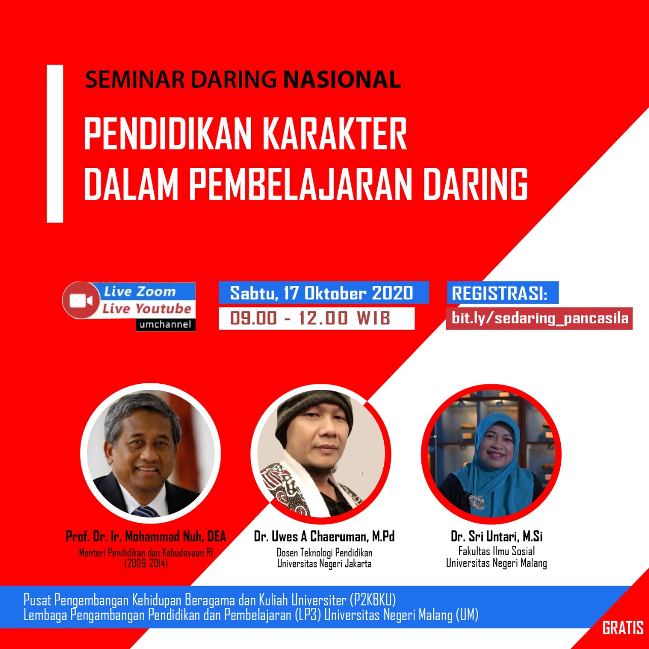 Seminar Daring Nasional “Pendidikan Karakter dalam Pembelajaran Daring”