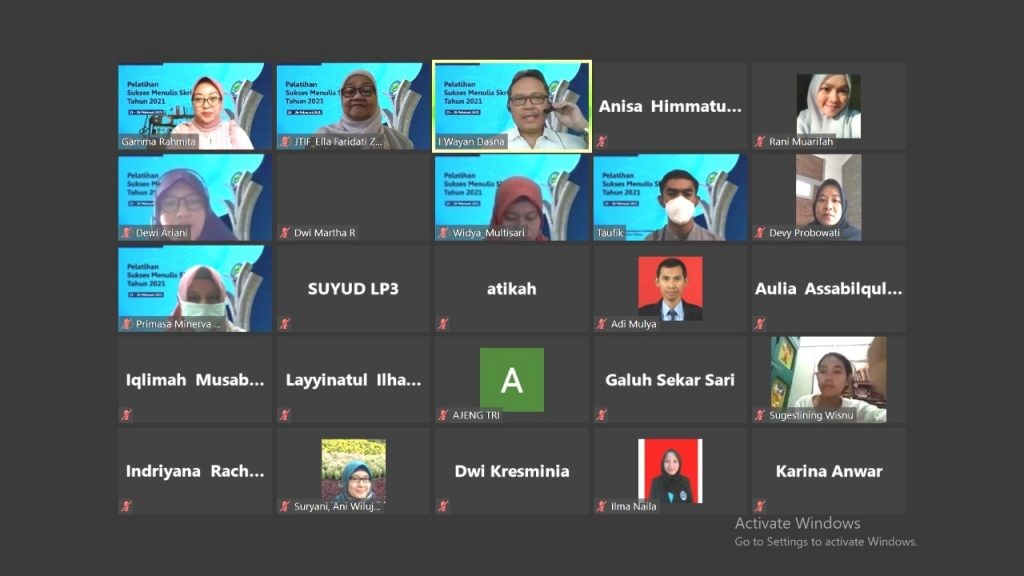 Pelatihan Sukses Menulis Skripsi di Universitas Negeri Malang