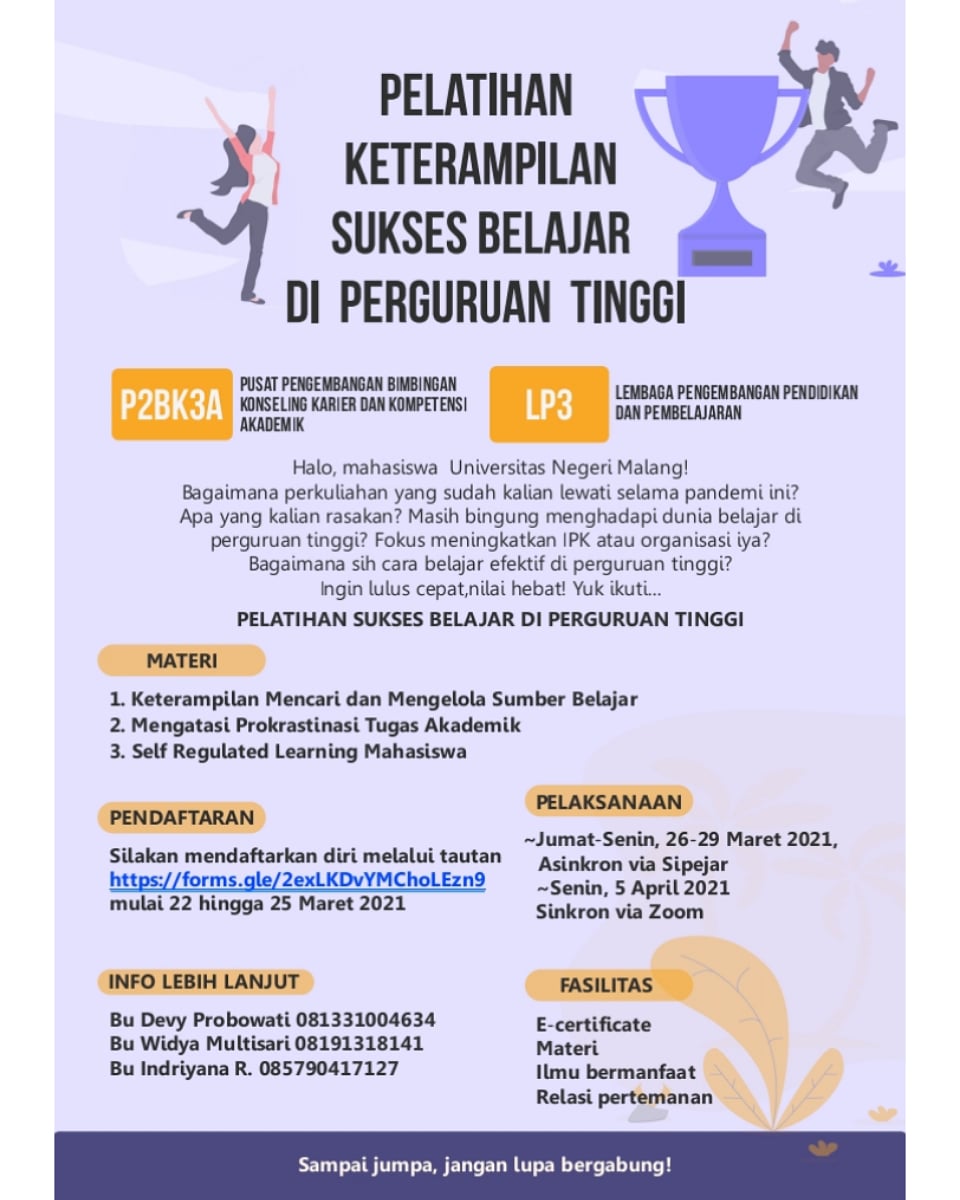 Pelatihan Keterampilan Sukses Belajar di Perguruan Tinggi