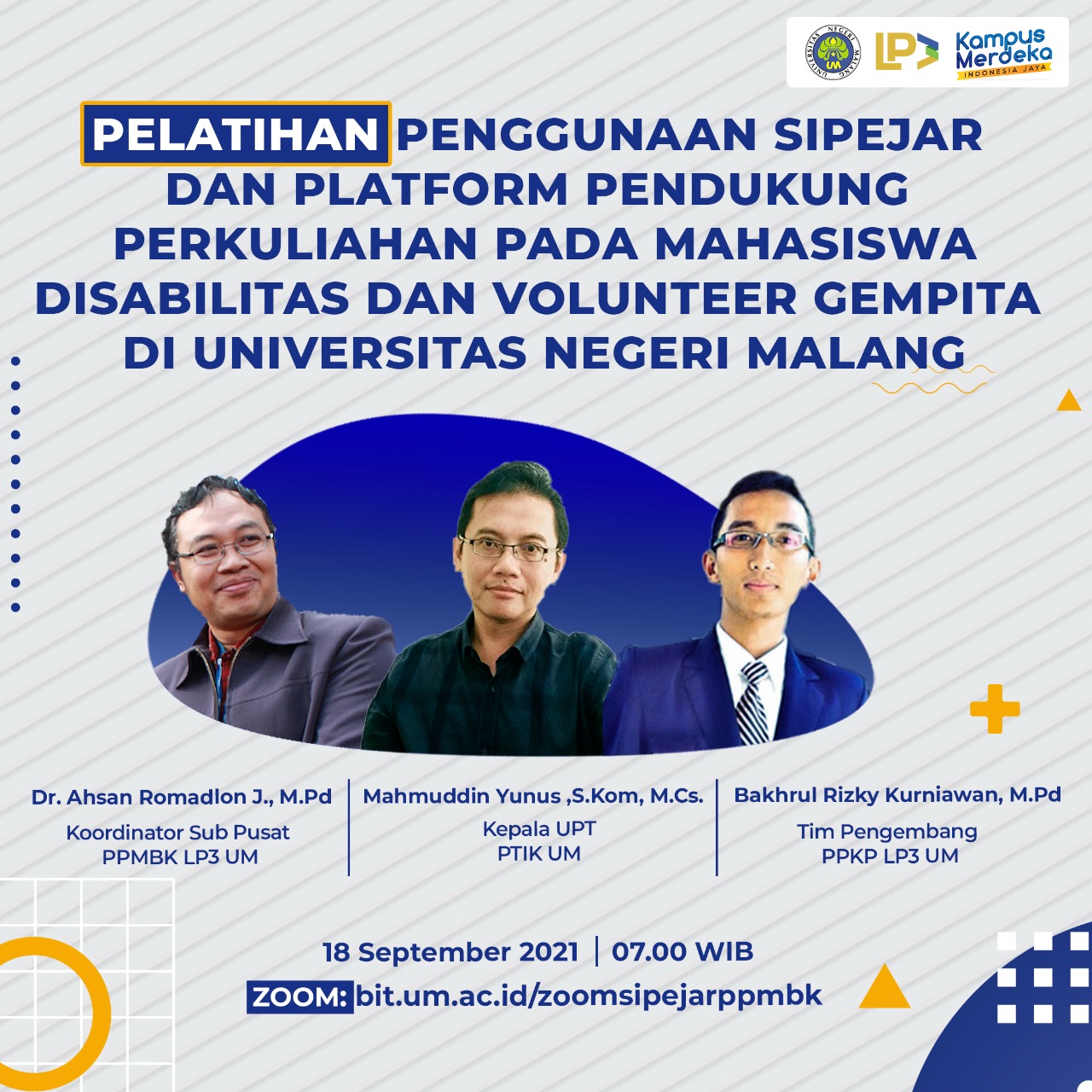 Pelatihan Penggunaan Sipejar dan Platform Pendukung Perkuliahan Pada Mahasiswa Disabilitas dan Volunteer Gempita di Universitas Negeri Malang