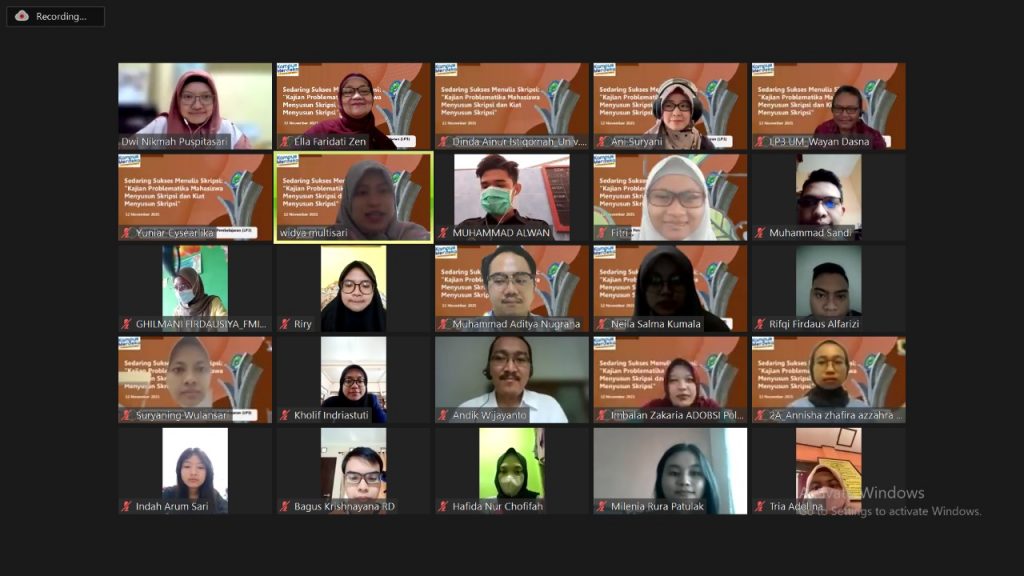 Seminar Dalam Jaringan (Sedaring) Sukses Menulis Skripsi