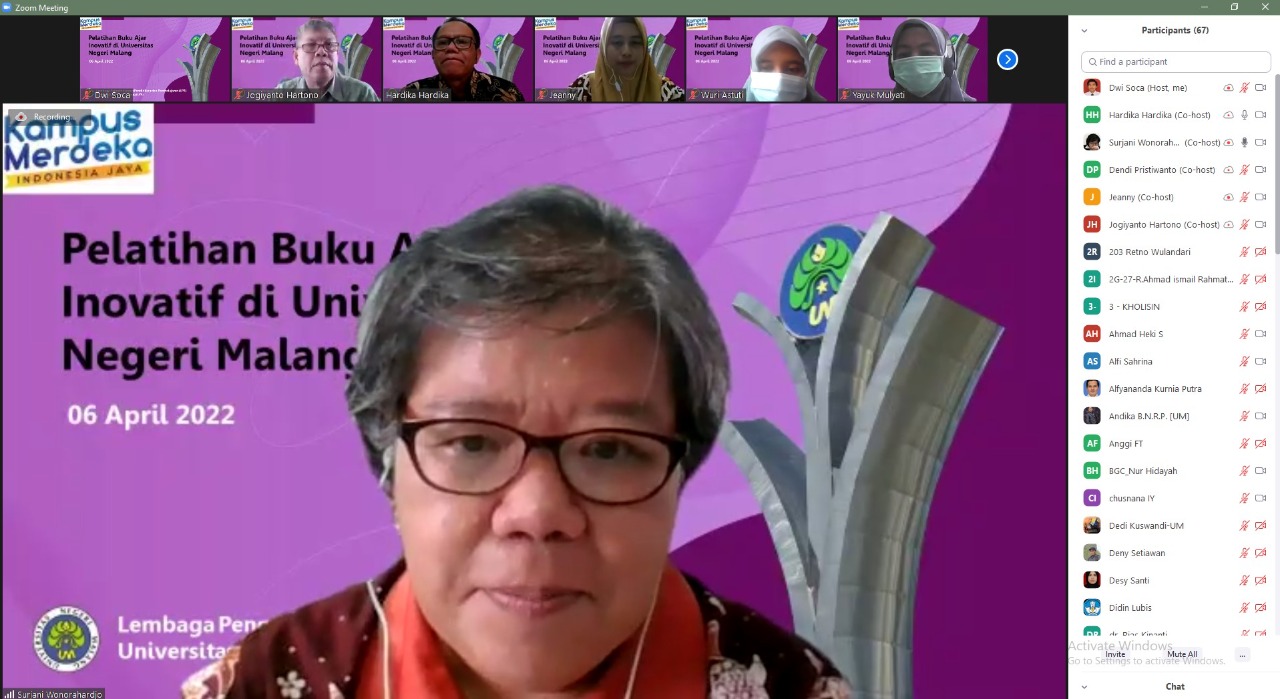 Pelatihan Pengembangan Buku Ajar Inovatif Tahun 2022