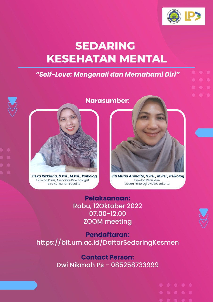 Seminar Dalam Jaringan Kesehatan Mental “Self-Love: Mengenali dan Memahami Diri”